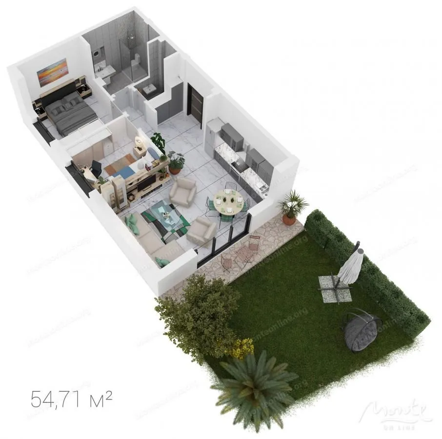 Prodaja, jednosoban stan, 46m², Dobrota, Kotor