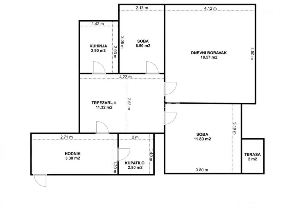 Sale, two bedroom apartment, 64m², Južni Bulevar, Vračar Sve Podlokacije