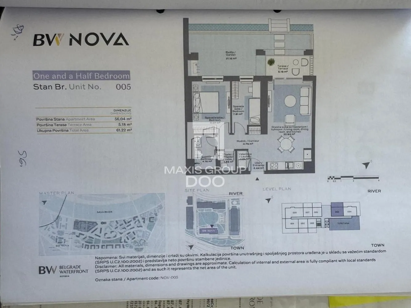 Sale, two bedroom apartment, 61m², Savski Venac, Beograd