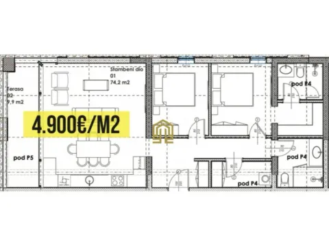 Prodaja, dvosoban stan, 83m², Budva, Crna Gora - image 6