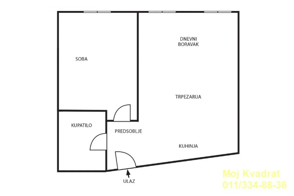 Sale, two bedroom apartment, 43m², Vukov Spomenik, Zvezdara Sve Podlokacije