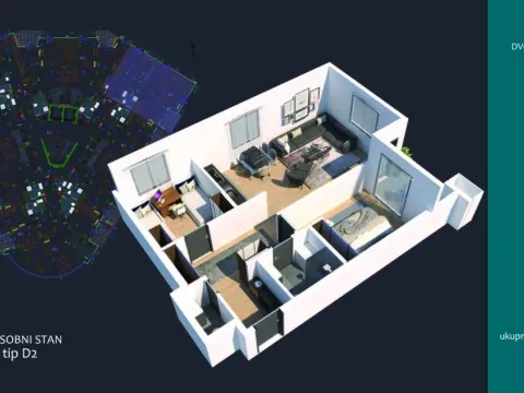 Sale, two bedroom apartment, 69m², Zagorič, Podgorica - image 2