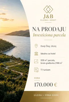 Reklamna kartica sa podacima o investicionoj parceli u Donjem Štoju, Ulcinj. - image 2