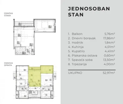 Prodaja, jednosoban stan, 53m², Bar, Crna Gora - image 6
