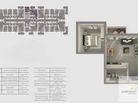 Prodaja, dvosoban stan, 48m², Novi Banovci, Stara Pazova - image 2
