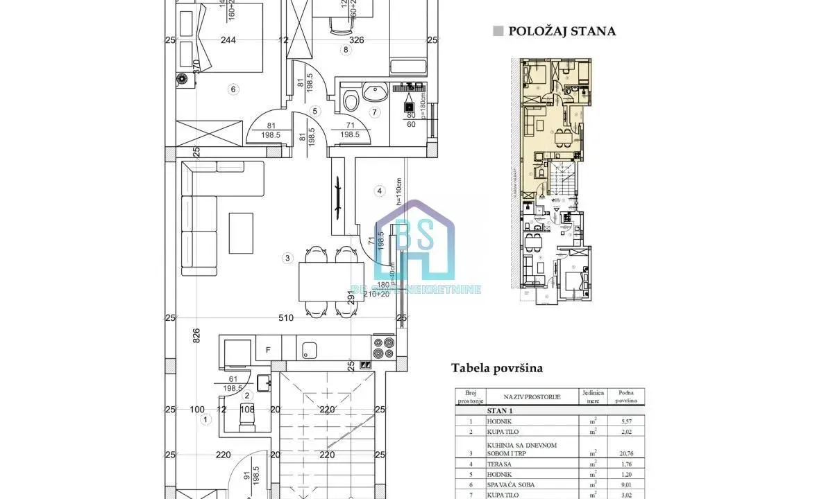 Prodaja, dvosoban stan, 54m², Adice, Novi Sad Sve Podlokacije