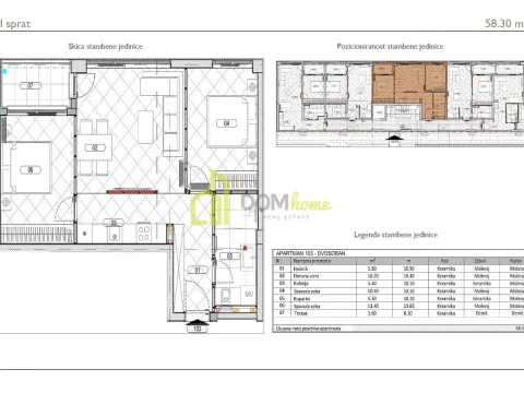 Sale, one bedroom apartment, 58m², Đuraševići, Tivat - image 3
