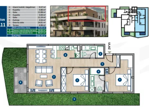 Prodaja, dvosoban stan, 66m², Kotor, Crna Gora
