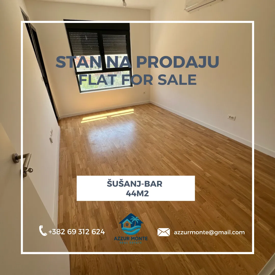 Sale, one bedroom apartment, 44m², Šušanj, Bar
