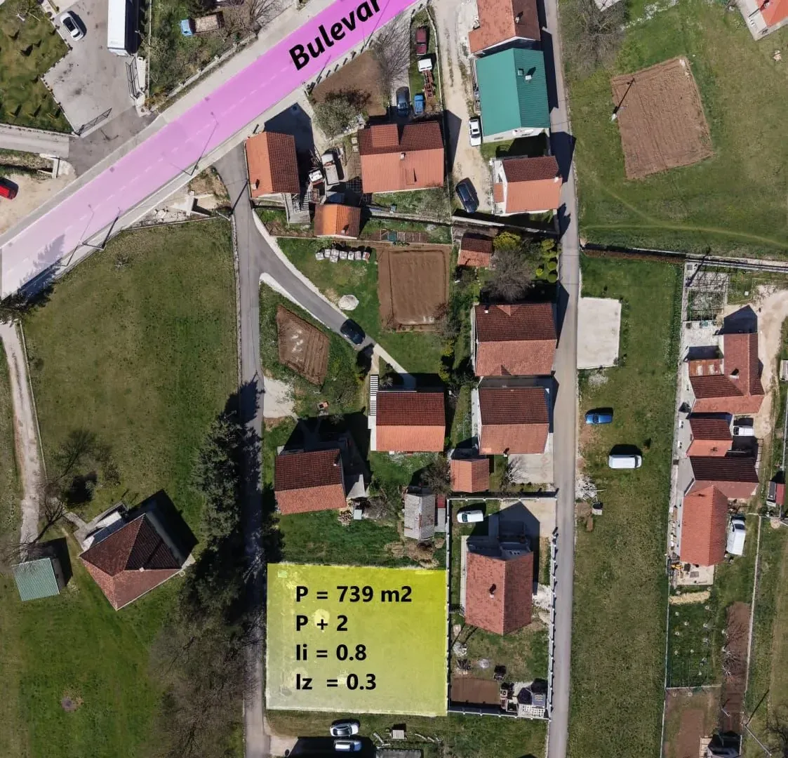 Prodaja, plac, 739m², Kličevo, Nikšić