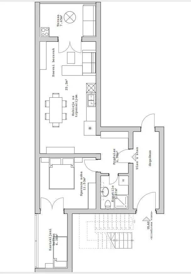 Sale, one bedroom apartment, 51m², Rozino, Budva