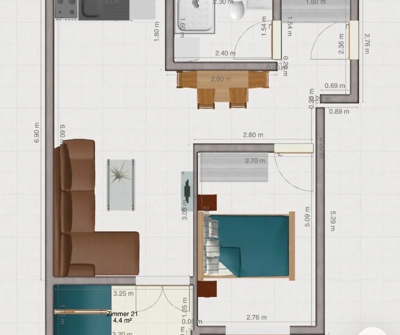 Sale, two bedroom apartment, 49m², Zeleni Pojas, Bar