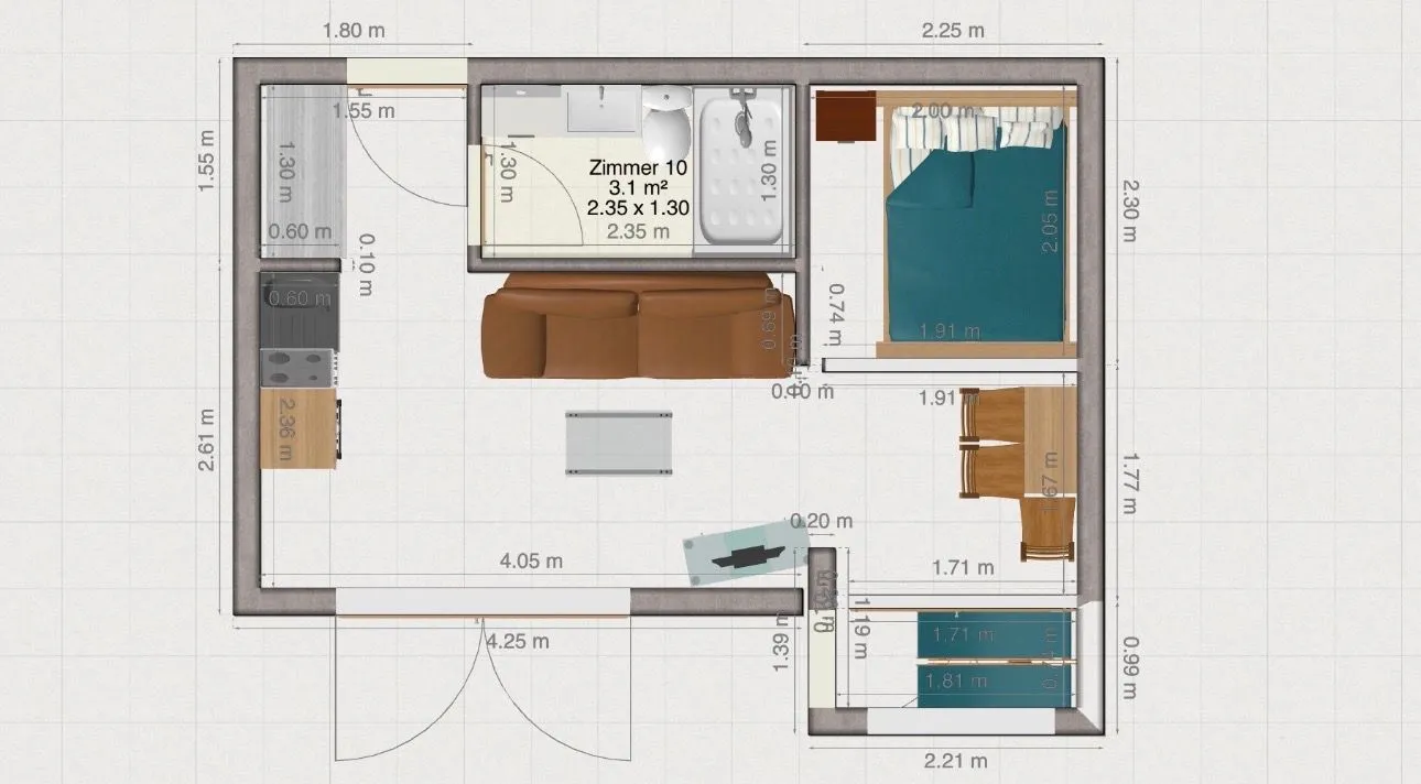 Sale, one bedroom apartment, 31m², Zeleni Pojas, Bar