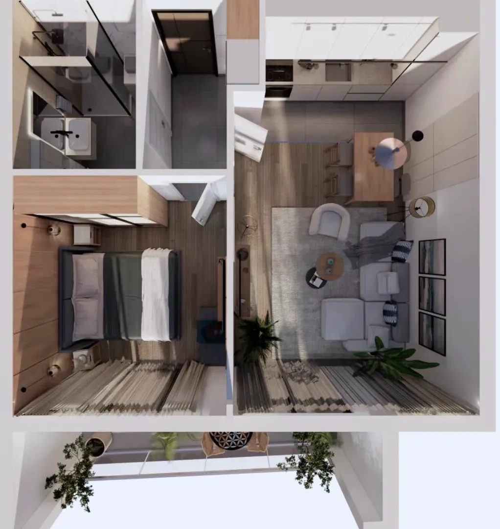 Prodaja, jednosoban stan, 55m², Muo, Kotor