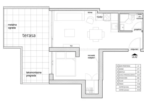 Sale, two bedroom apartment, 31m², Skadarlija, Beograd - image 3